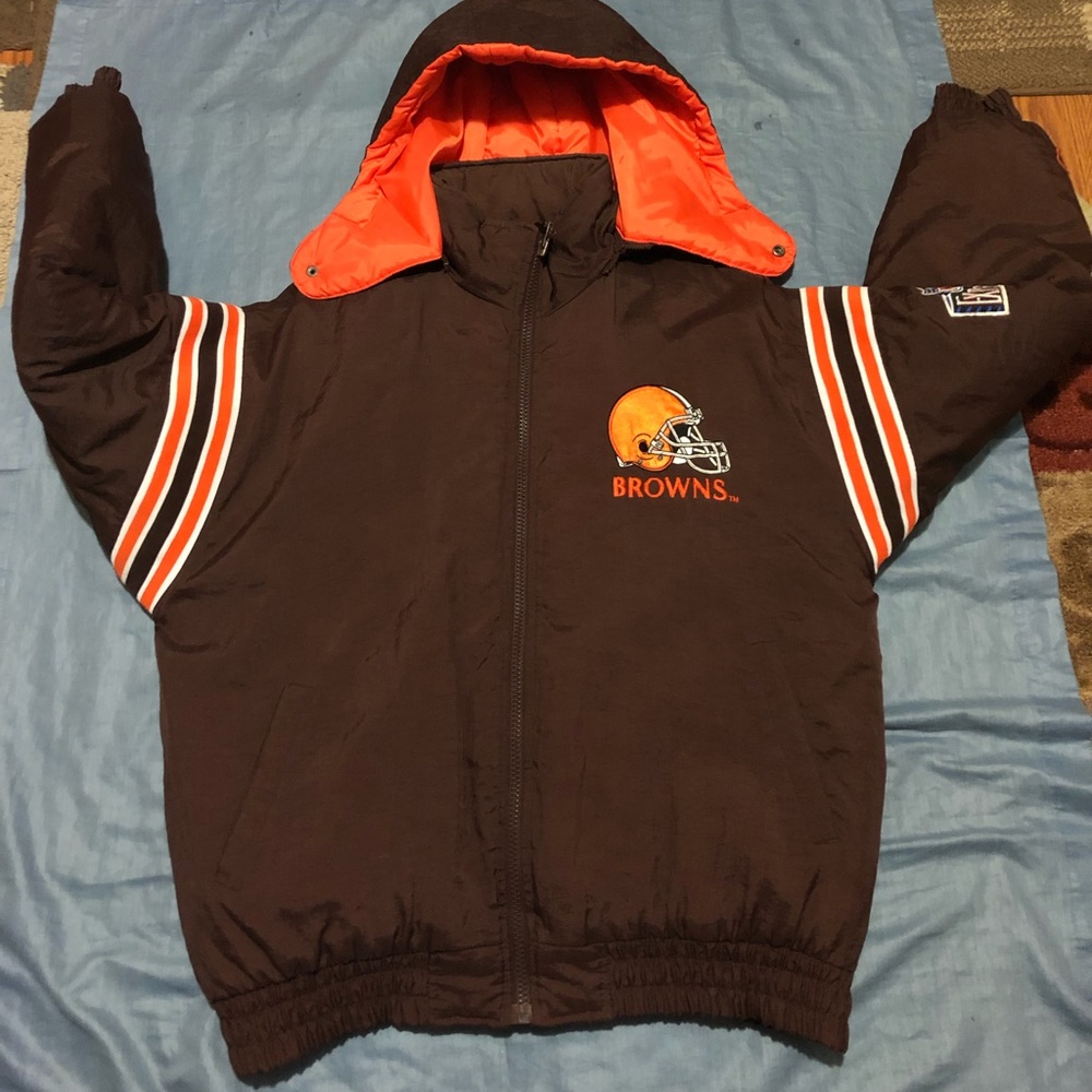 Vintage vintage pro player NFL experience Cleveland Browns awesome coat size L